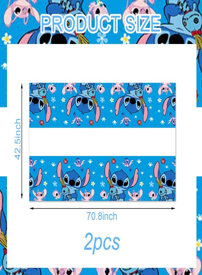 Omto 2Pcs Stitch Tablecloth Disposable Tablecover Birthday Party Supplies and Decorations for Kid Boy Baby Shower Rectangle Tables 70"X42",2 Pack - Image 2